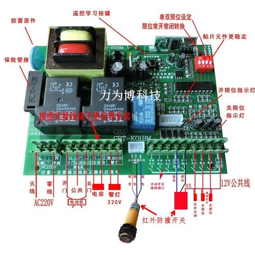 220v有軌無(wú)軌電動(dòng)門控制主板平移門工廠伸縮門控制器平開門控制盒